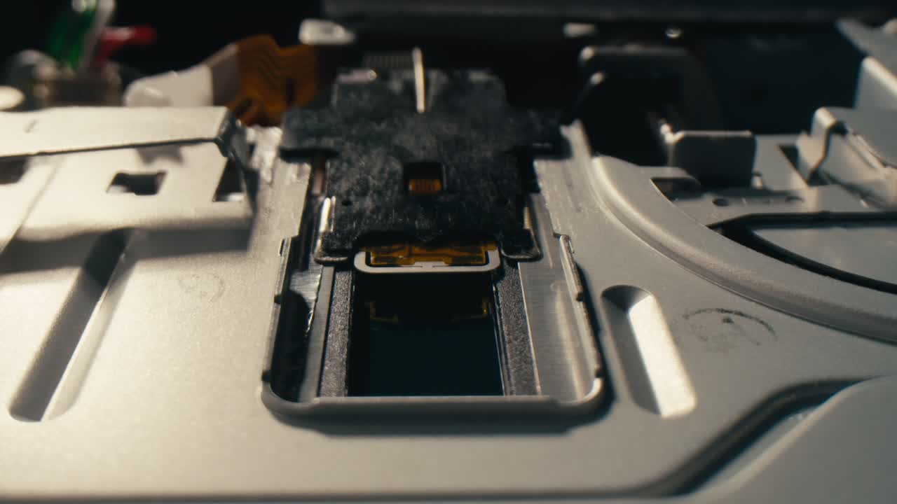 Floppy disc FDD close up, Using diskette for old PC computer macro. Archive programme or Music recorder, playing retro computer games. Vintage device for office, obsolete technology. . High quality 4k footage