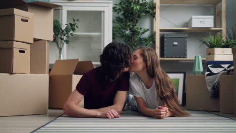 couple excitedly moving into new home