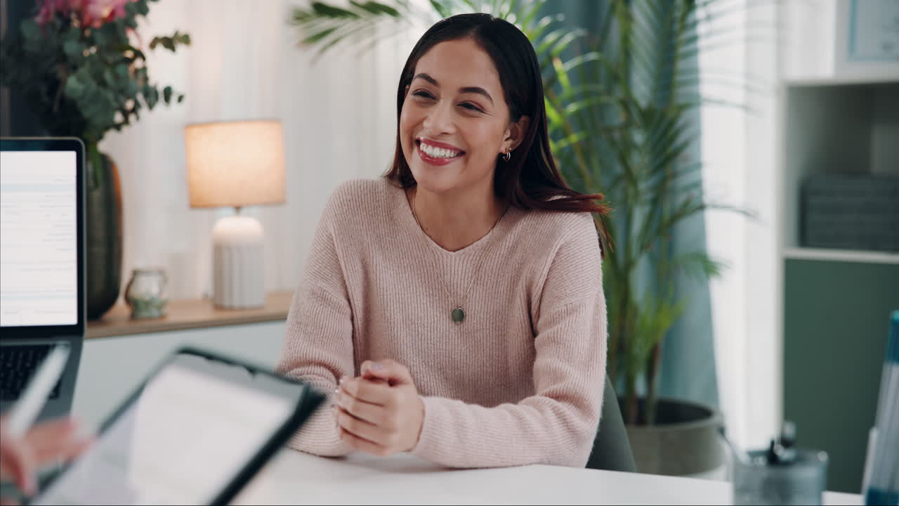 Smiling Businesswoman in Office