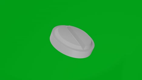 pill rotation on chromakey background.