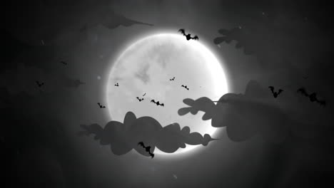 halloween background animation with bats and moon 2