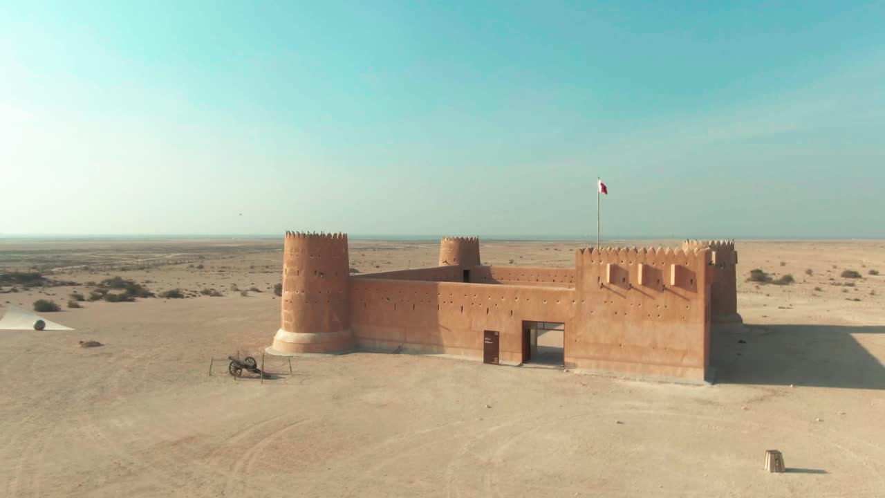 Zubara Fort in Qatar desert - Drone shot-6
