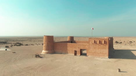 zubara fort in qatar desert - drone shot-6