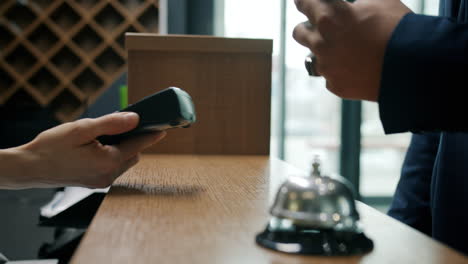 hotel check-in with mobile payment