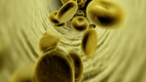 computer generated animated moving motion background showing scientific biology atoms molecules particles genes dna