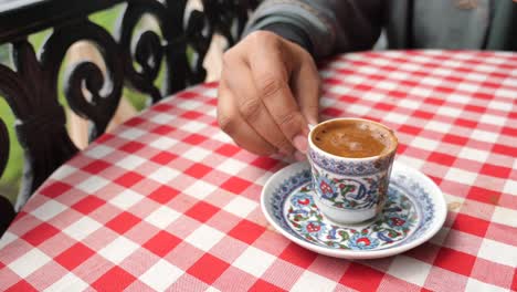 turkish coffee on a patio