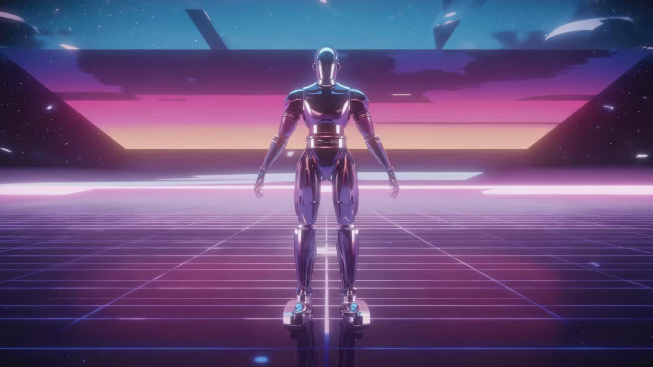 Retro Synthwave Robot