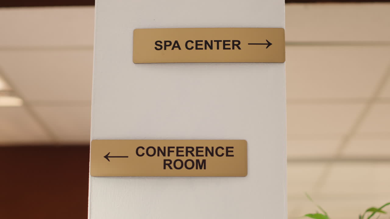 Close up of amenities directions plaques