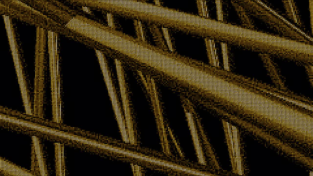 Abstract geometric pattern with gold lines on black background