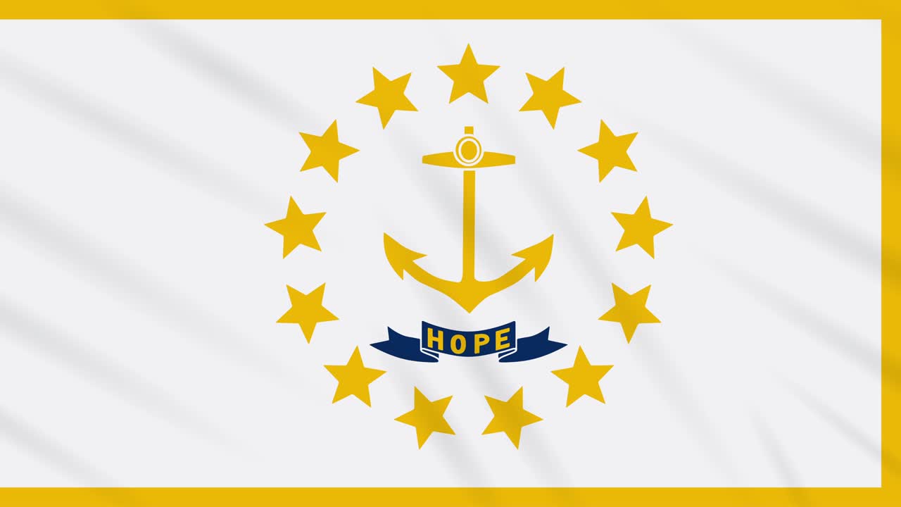 la bandera de rhode island flota en el viento, bucle para el fondo