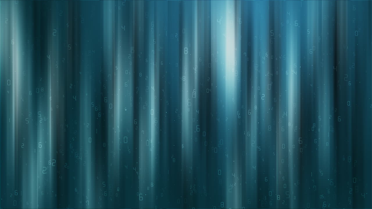 Abstract blue binary code background. Web developer. Digital computer code of numbers. Loop animation.