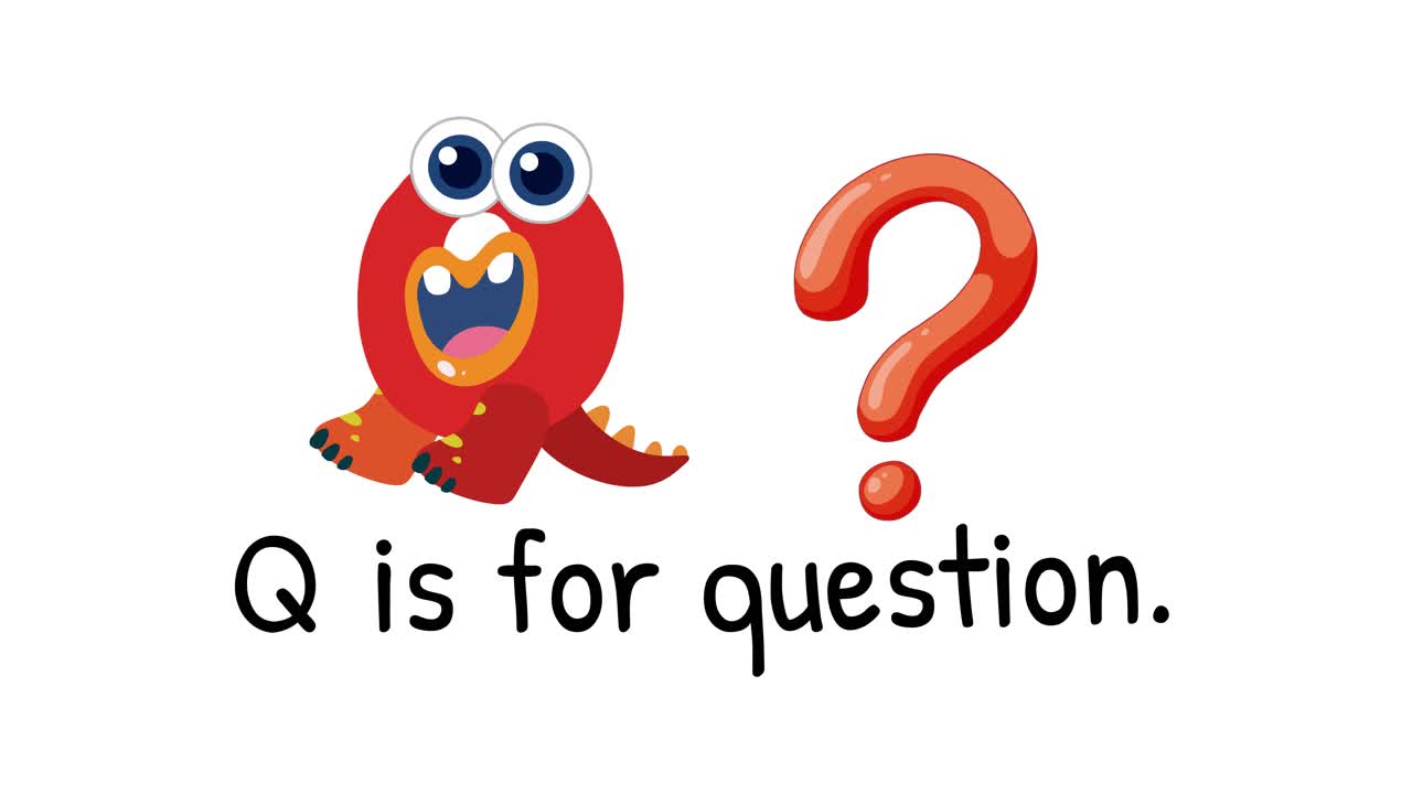 Cute Monster Letter Q Illustration