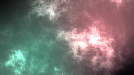 cloud merging seamless pattern, mint green and pink color background, 3d animation