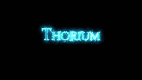 thorium, chemical element, written with fire. loop