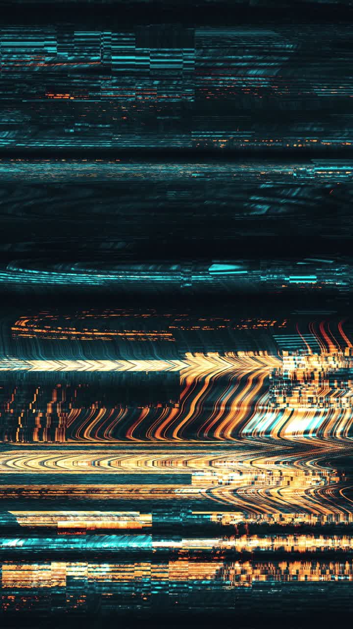 Digital Glitch Effect with Abstract Horizontal Lines and Flickering Colors