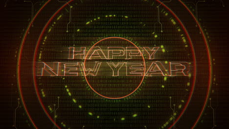 happy new year with hud elements and code text