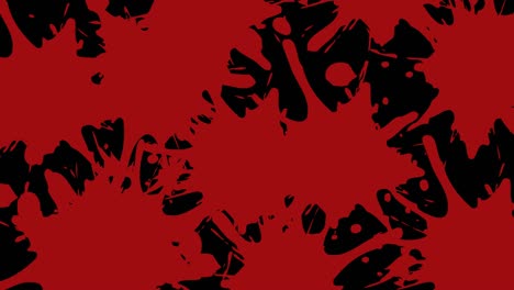 animation of splashes on red paint on black background