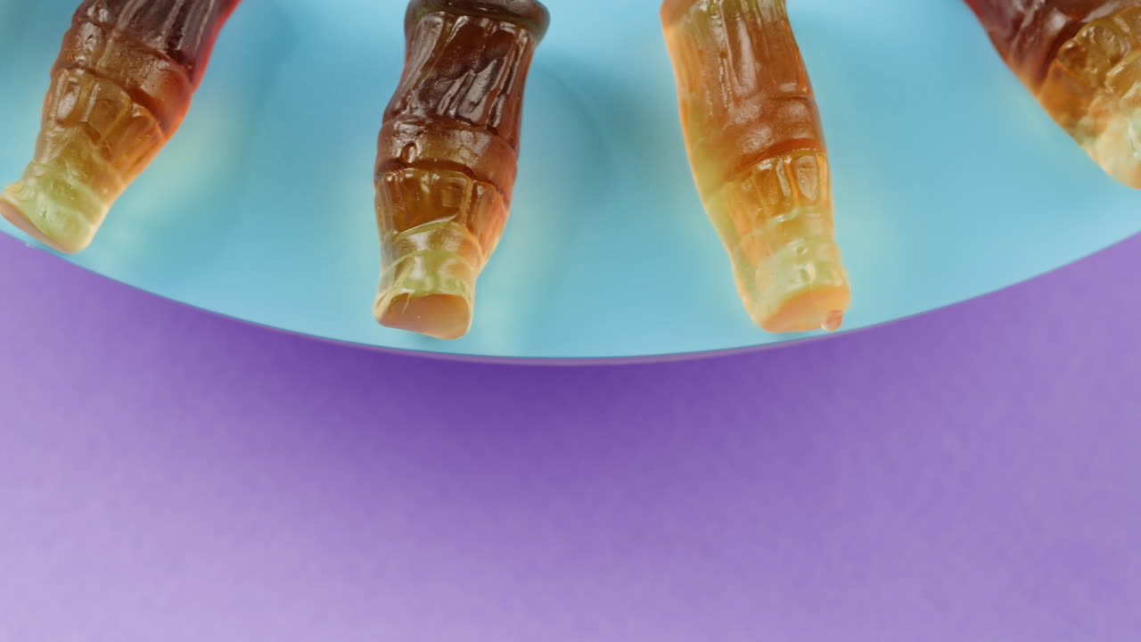 Gummy Soda Bottles on a Plate