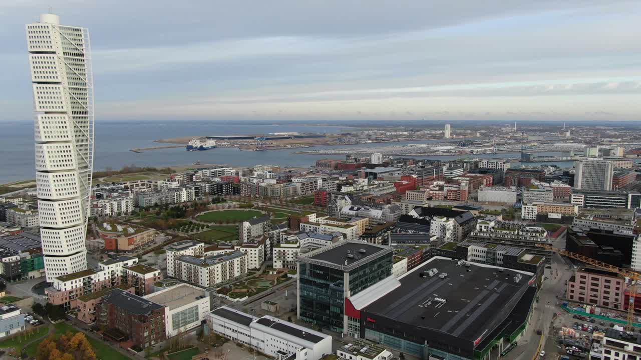 Drone view in Malm&ouml;, Sweden