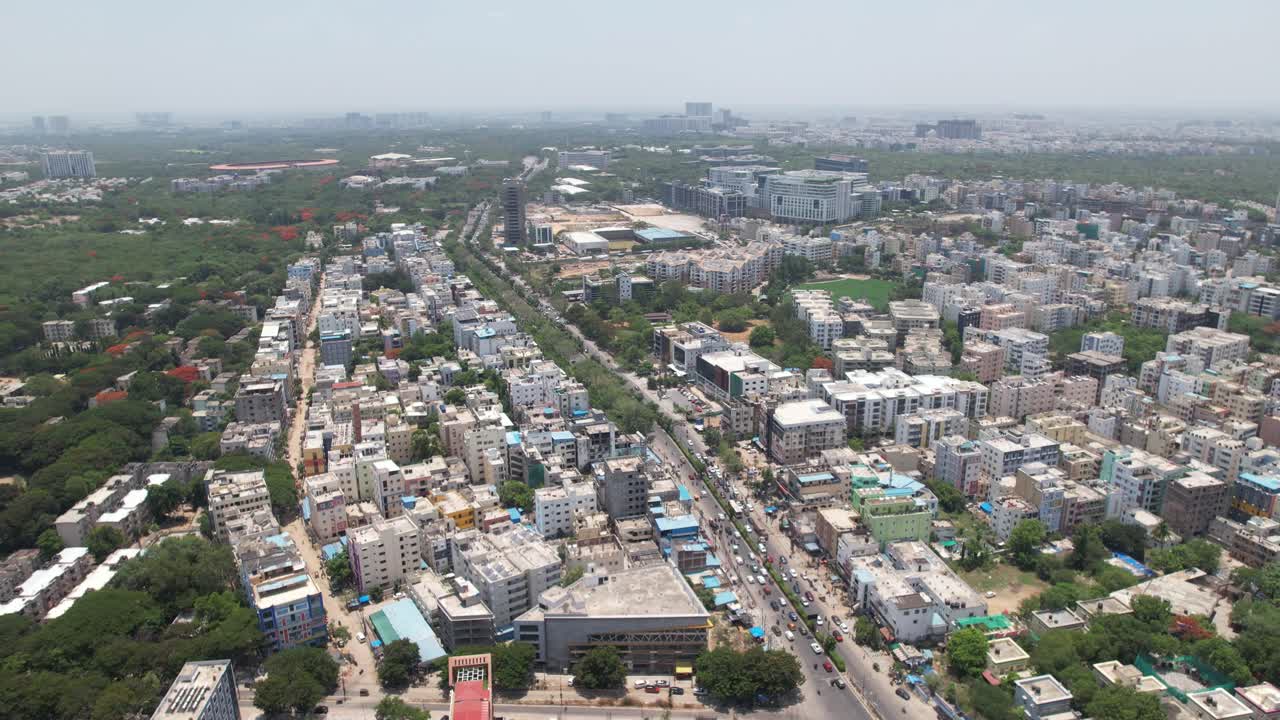 la ciudad de consultoría de tecnología de la información e ingeniería de hyderabad se puede ver en los límites exteriores de la ciudad de hyderabad en imágenes aéreas