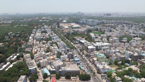 the hyderabad information technology and engineering consultancy city can be seen in the outer reaches of hyderabad city in aerial footage