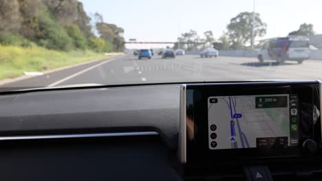 car journey using gps on melbourne roads