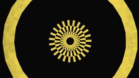 sol radiante un cautivador patrón circular con centro amarillo y líneas negras