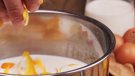 chef cooking spanish traditional food, catalonian dessert, crema catalana, catalan cream, spanish dessert close up, cooking.