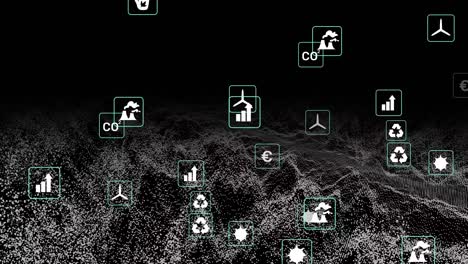 Animation-of-eco-and-green-energy-icons-over-network-of-connections