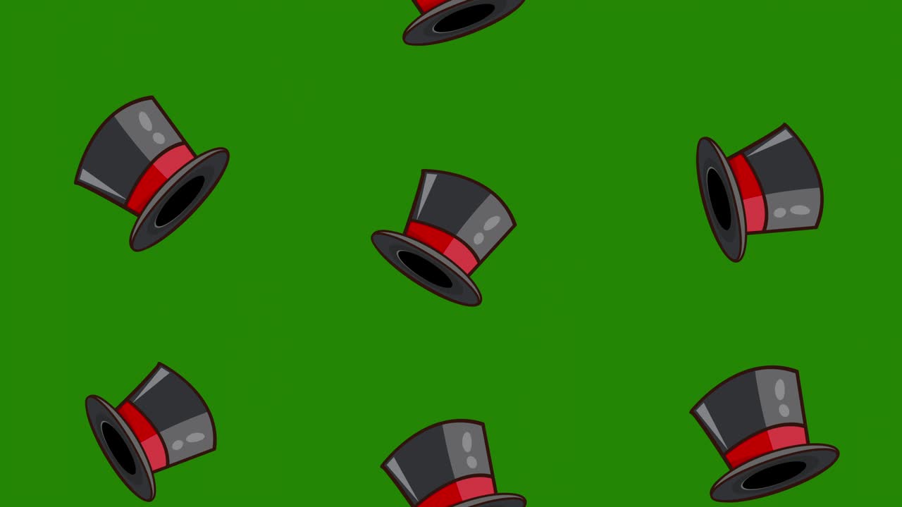 animación de rotación de fondo del sombrero mágico.