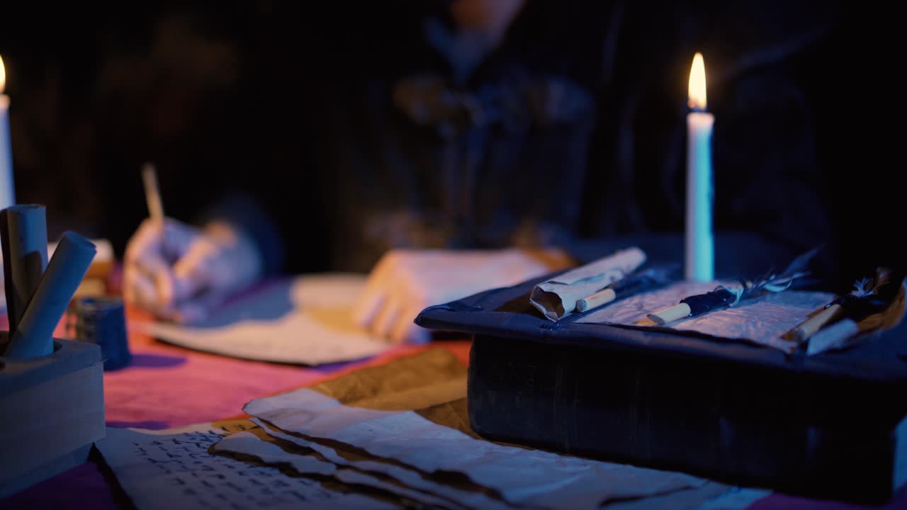 la luz de las velas en la era histórica.