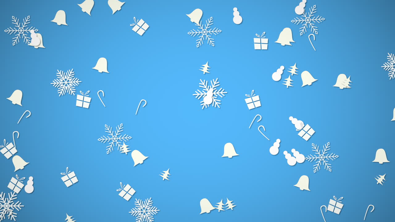 feliz año nuevo y feliz navidad con campanas y copos de nieve 1