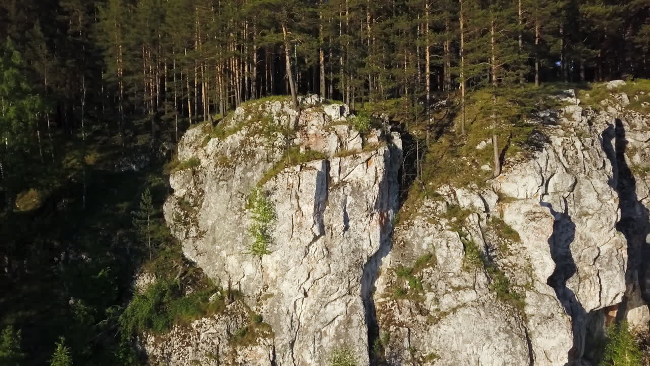 скалистые скалы с сосновым лесом