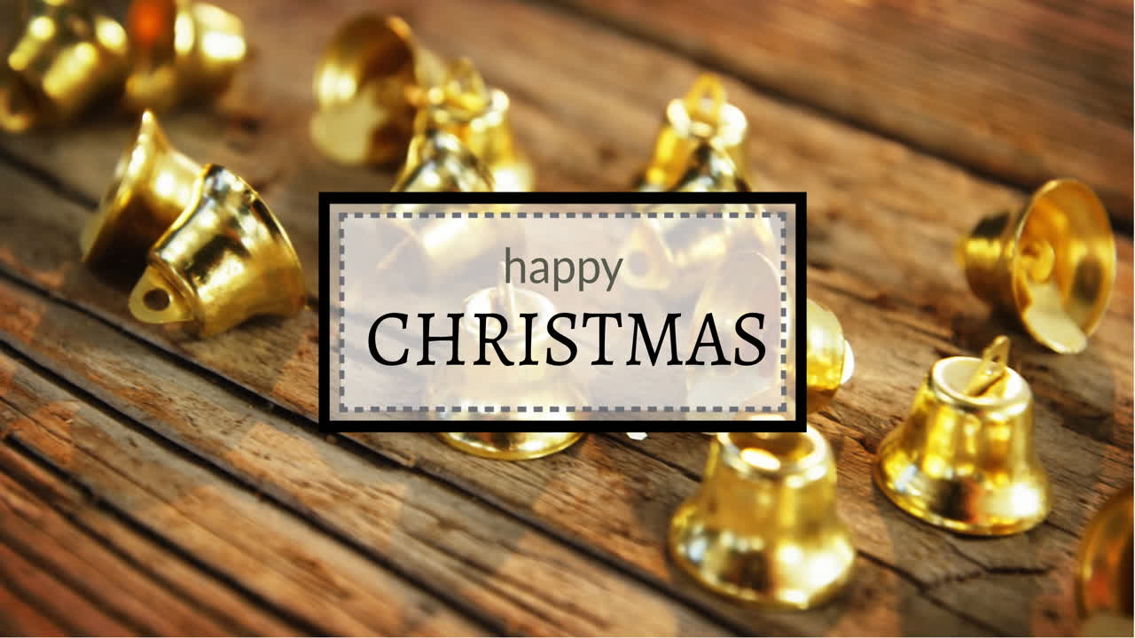 행복한 크리스마스 텍스트와 크리스마스 장식 4k