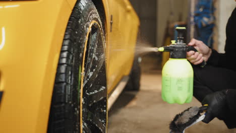 car wash detailing in a garage