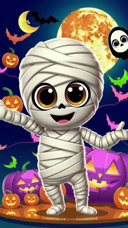 cute cartoon mummy halloween illustration
