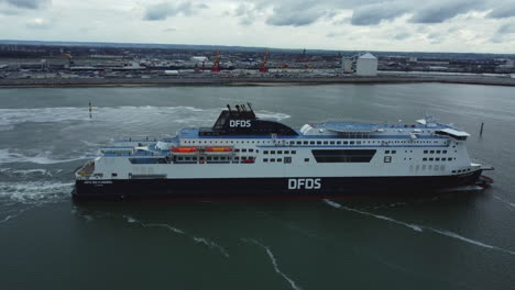 dfds ferry in a port