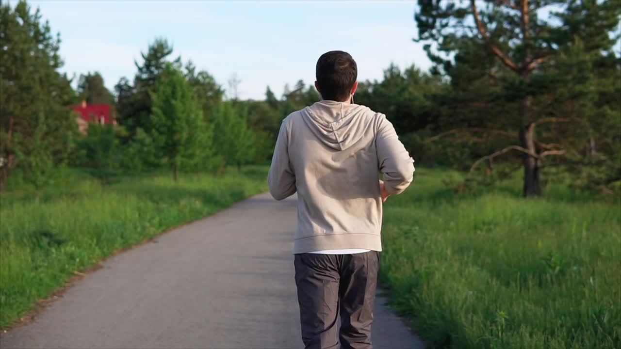 Man Running in Park
