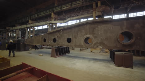 large metal structure in industrial factory