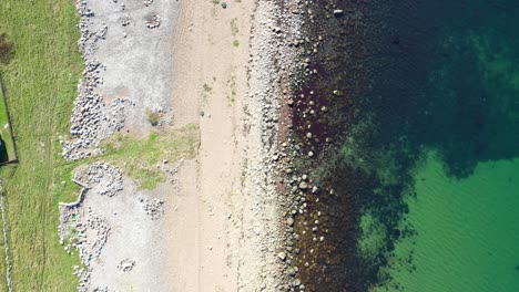 birds eye view over rocky coastline