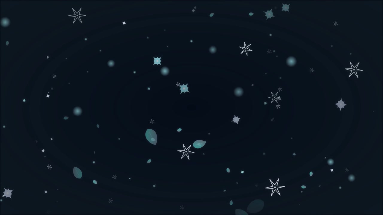 Animated Background with Floating Stars and Petals on Dark Blue