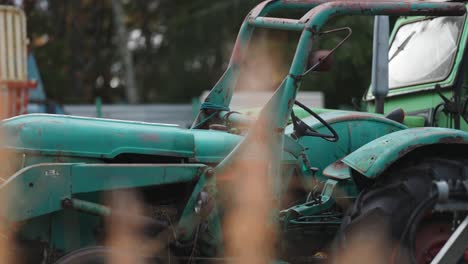 old rusty tractors in the junkyard