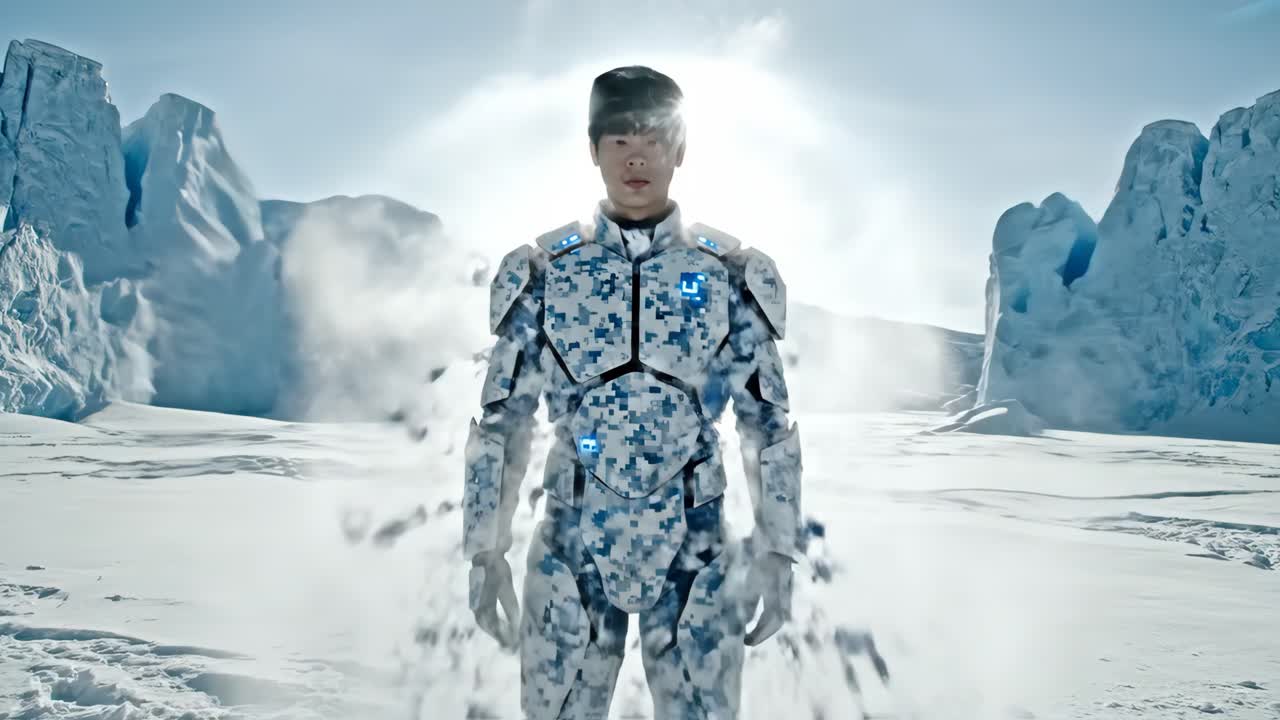 Futuristic Soldier in Arctic Environment