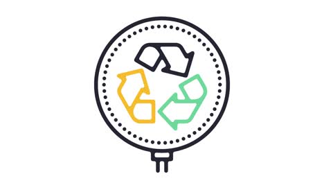 animación del icono de la línea de reciclaje