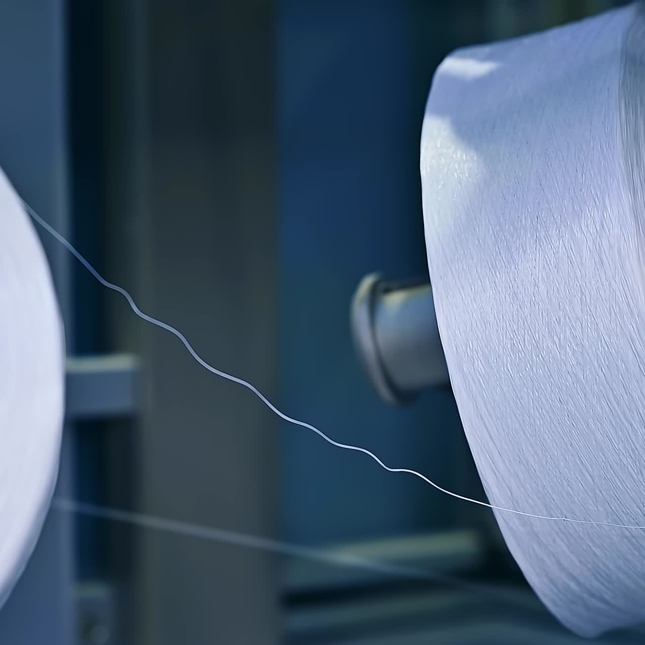 Big roll of cellulose for making pampers. Producing diapers machanism motion