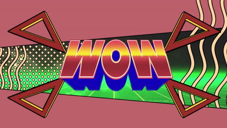 animación de wow con triángulos y ondas en el espacio abstracto digital