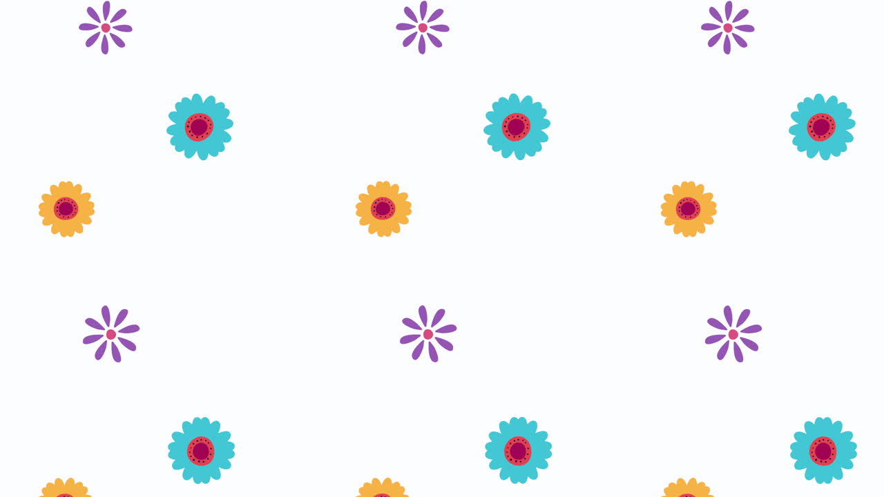 animación viva mexico con patrón de lluvia de flores