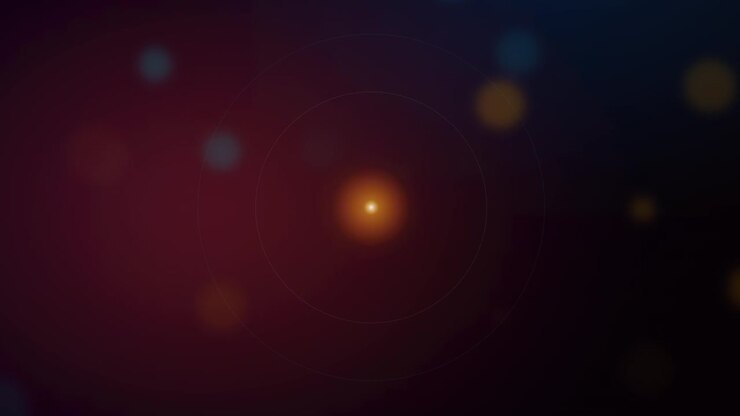 Abstract Motion Background with Glowing Particles and Concentric Circles