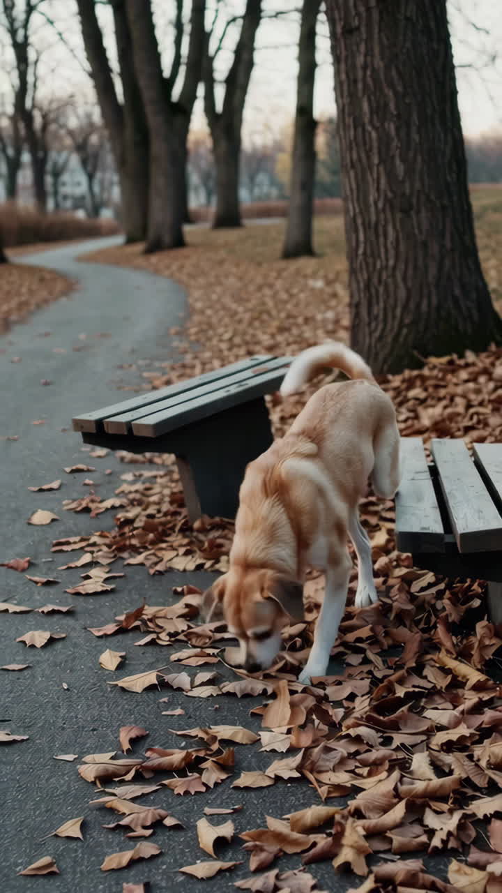 Dog in an Autumn Park