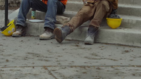 construction workers taking a break